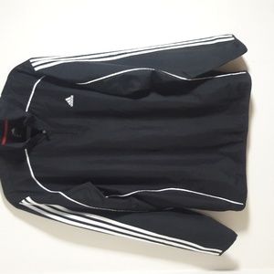 adidas Men's 3/4 zip black lightweight pullover jacket size L